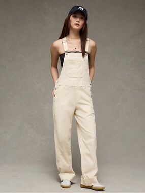 NWT American Eagle ($109.95) Stretch Stovepipe Overall in Bone Khaki M